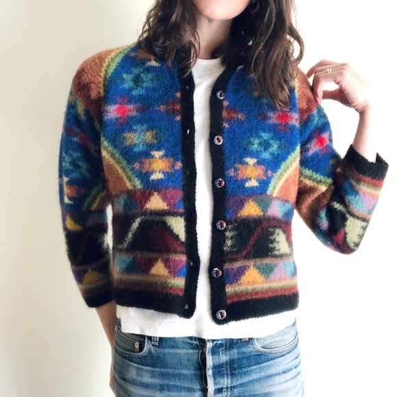 100% alpaca vibrant cardigan - Picture 2 of 16